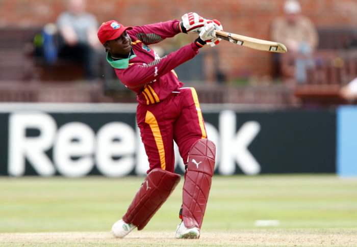 West Indies' Stafanie Taylor in action batting against New Zealand in the ICC Women's World Twenty20 2009 Group A match.