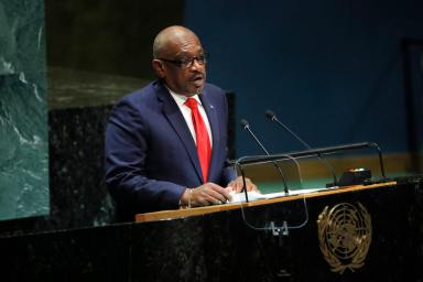 Prime Minister of Bahamas Hubert Minnis addresses the 74th session of the United Nations General Assembly at U.N. headquarters in New York