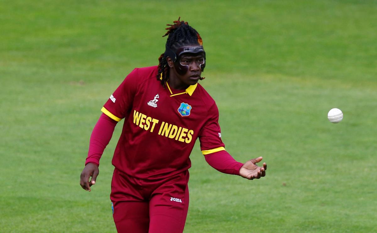 West Indies' Deandra Dottin during a match against Australia during Women's Cricket World Cup at The Cooper Associates County Ground, Taunton, Britain on June 26, 2017.