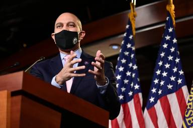 Representative Jeffries participates in a news conference in the U.S. Capitol in Washington