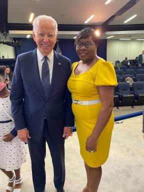 La Fleur Duncan and President Joe Biden. Jordan Duncan