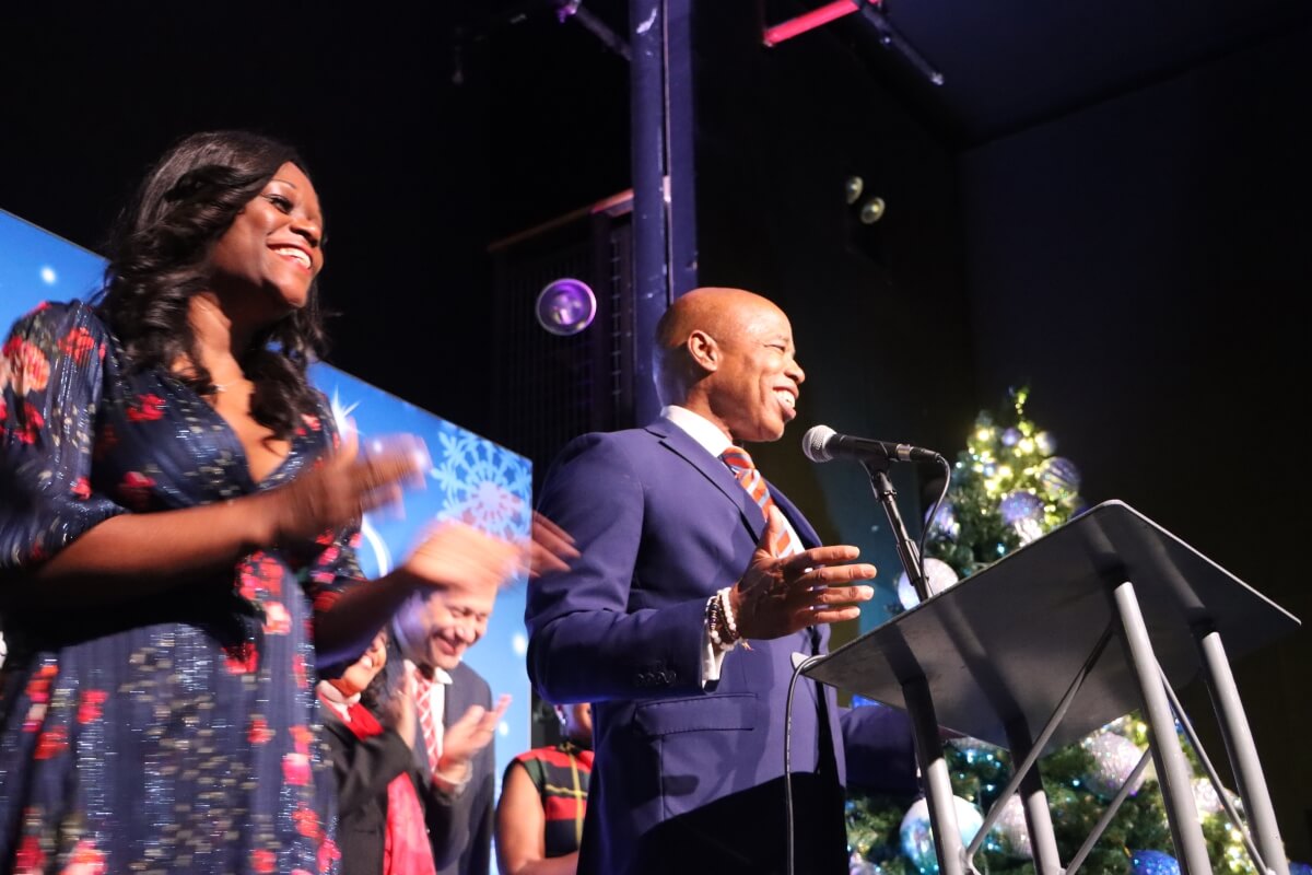 Brooklyn Democratic Party Chair Rodneyse Bichotte Hermelyn and Mayor-elect Eric Adams