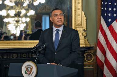 Jamaica PM Andrew Holness at White House.