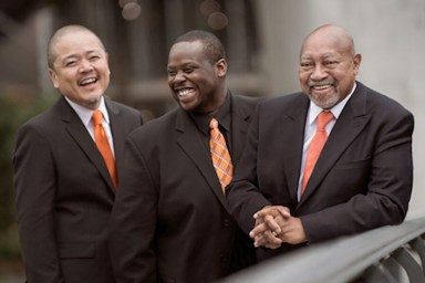 From left, Kiyoshi Kitagawa, Johnathan Blake, and Kenny Barron.