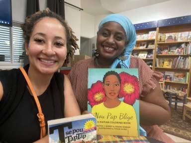 Authors Lyrica Fils-Aime, left, and Regine Romain.