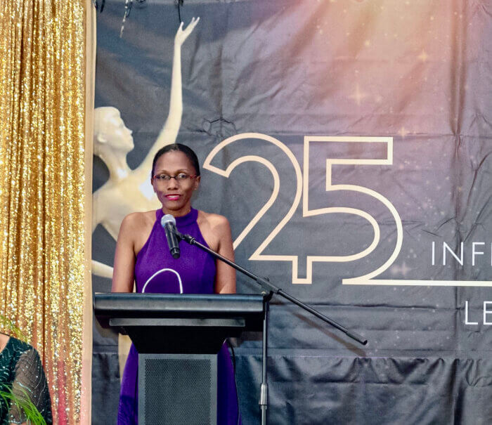 New York-based Founder/CEO of The NICO Consulting, Inc, Michelle A. Nicholas, addressing guests and honorees 25 Influential Women Leaders Award at the Pegasus Hotel, Georgetown.