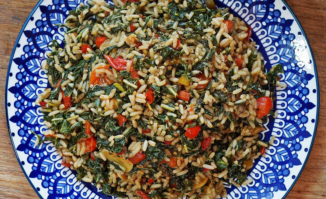 Bhagi Jamaican Callaloo Fried Rice Caribbean Life