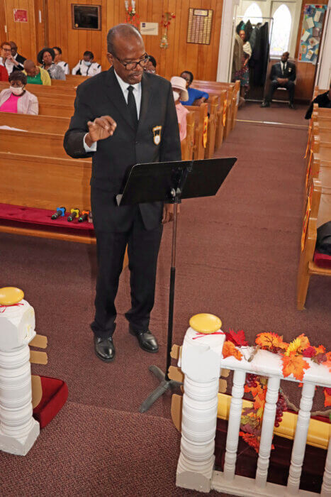 Bro. Jeffrey Adolphus conducts the Combined Choir.