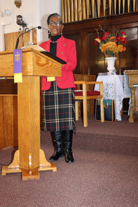 Trinidadian Sis. Marlene Ferguson serves as liturgist, conducts the 'Special' MLK Worship Service.