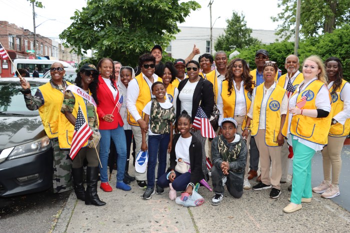 Lions and supporters on Conklin Avenue and E 92nd Street, near the American Legion building, in Canarsie, Brooklyn.