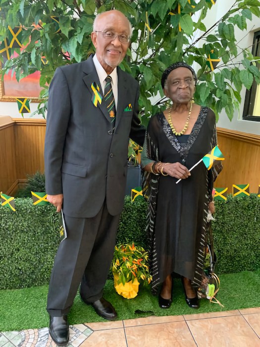 Former Jamaican Consul General Basil K Bryan with Vena W. Baker.