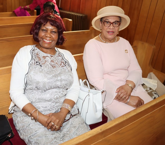 Mothers Ann Buchanan, left, and Pauline Thomas after Mother's Day Worship Service.