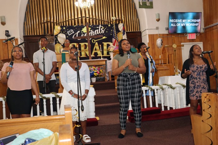 The Young Adults Praise Team participating at the service.