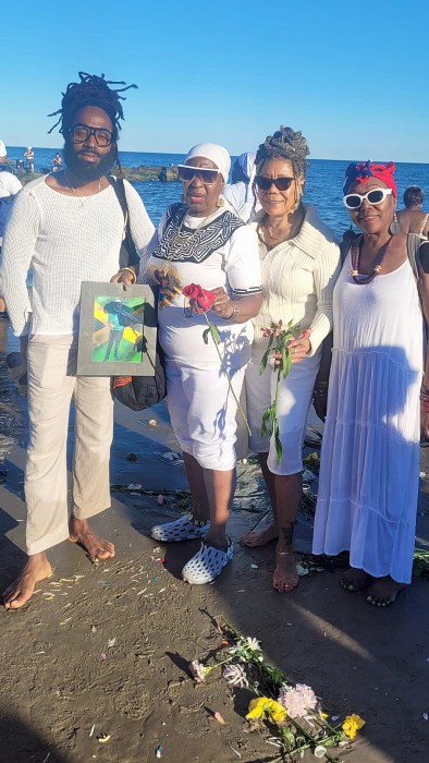 Gebre Peddie, his aunt Vinette K Pryce, Sonia Chin and Yolande Leger.