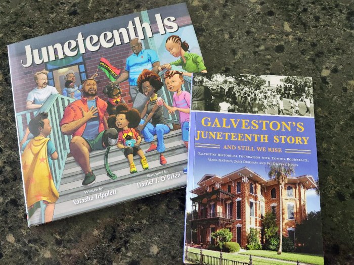 Covers of two books on Juneteenth.