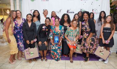 GGRF's Young Women's Leadership Academy (YWLA) graduates of 2024, with current GGRF board members.