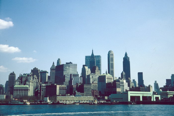 New York City, NY, USA, 1965. Skyline at the southern tip of Manhattan, New York City.
