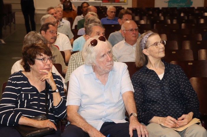 The crowd listening attentively at the presentation