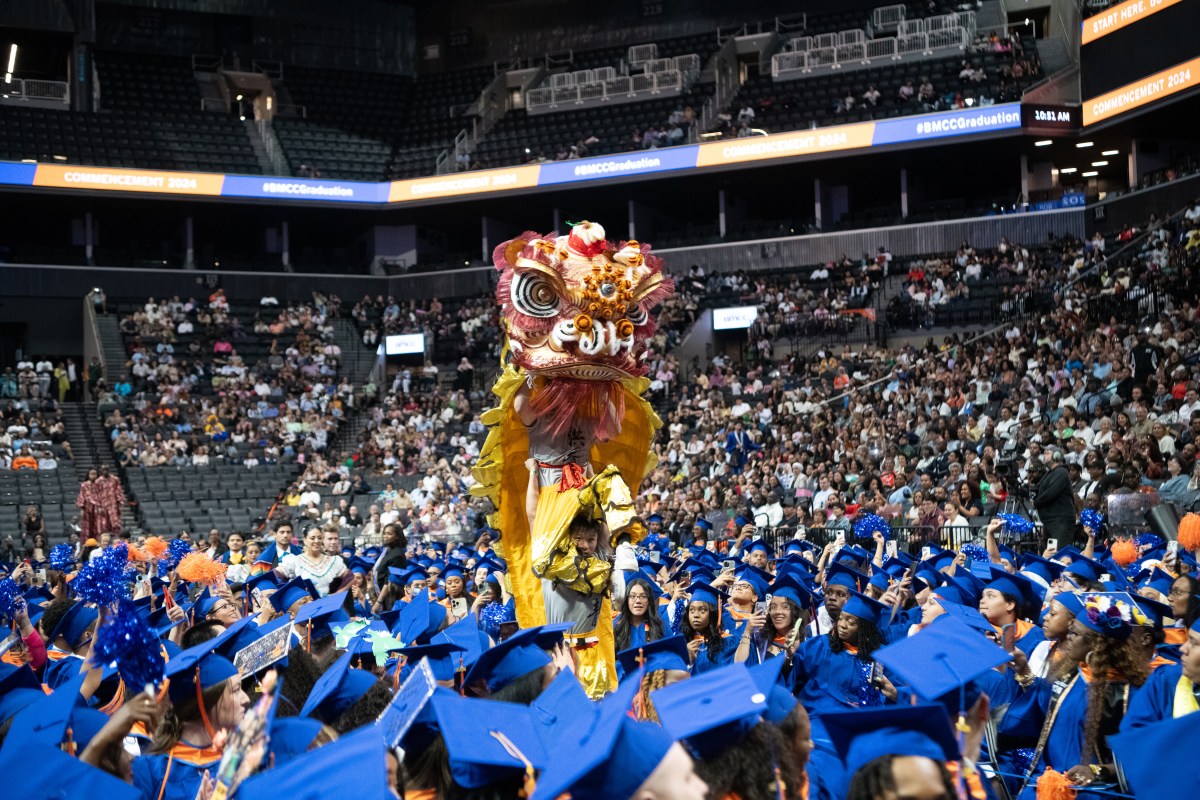 Students showcasing their culture at the BMCC Commencement.