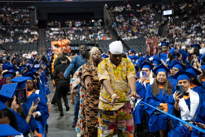 Performers during BMCC Commencement held at Barclays Center.