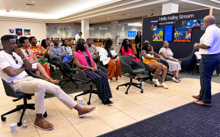 Akim Jones during his presentation to small business owners.