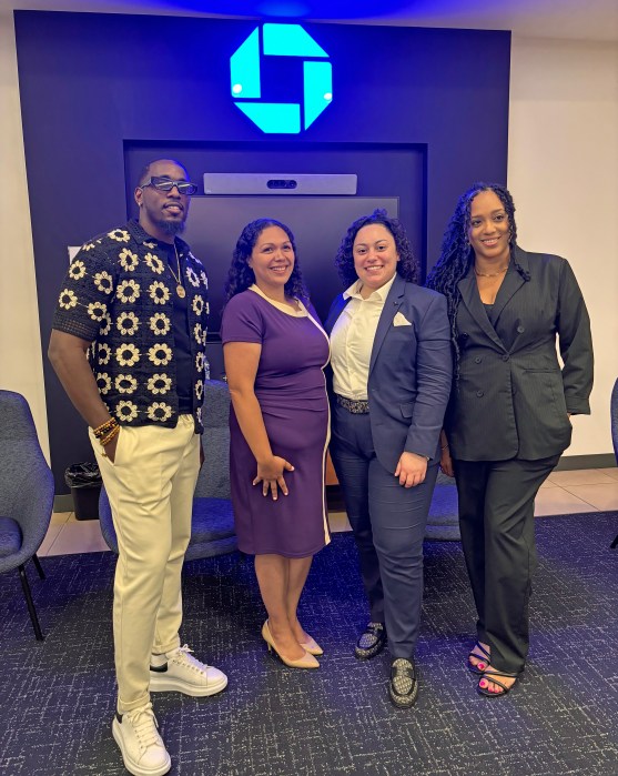 From left, Kaleb Lewis, Natasha Castillo, Jennifer Mayhew, and Dr. Nicole Grimes were a part of the panel sharing business insights.