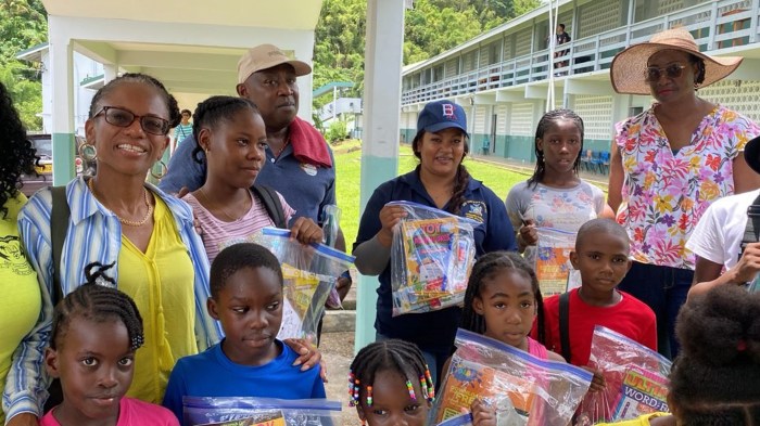 School packets distributed at the Boca Secondary School in St. George’s.