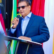 Fazal Yussuff, MPA-advisor Investment & Diaspora Affairs at the Guyana Consulate New York, addressing a gathering at a recent 58th Independence anniversary celebration in Queens.