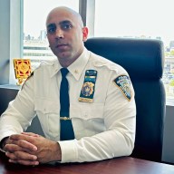 Chief Amir Yakatally in his office at the New York Police Academy.