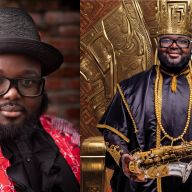 a headshot of Godwin Louis on the left, next to the album art for his new album Psalms and Proverbs