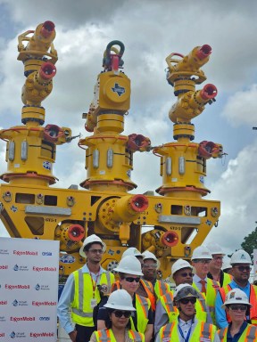 The capping stack equipment on display in Guyana.
