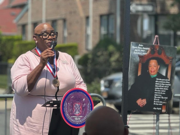 Dr. Danielle N. Williams addresses unveiling ceremony.