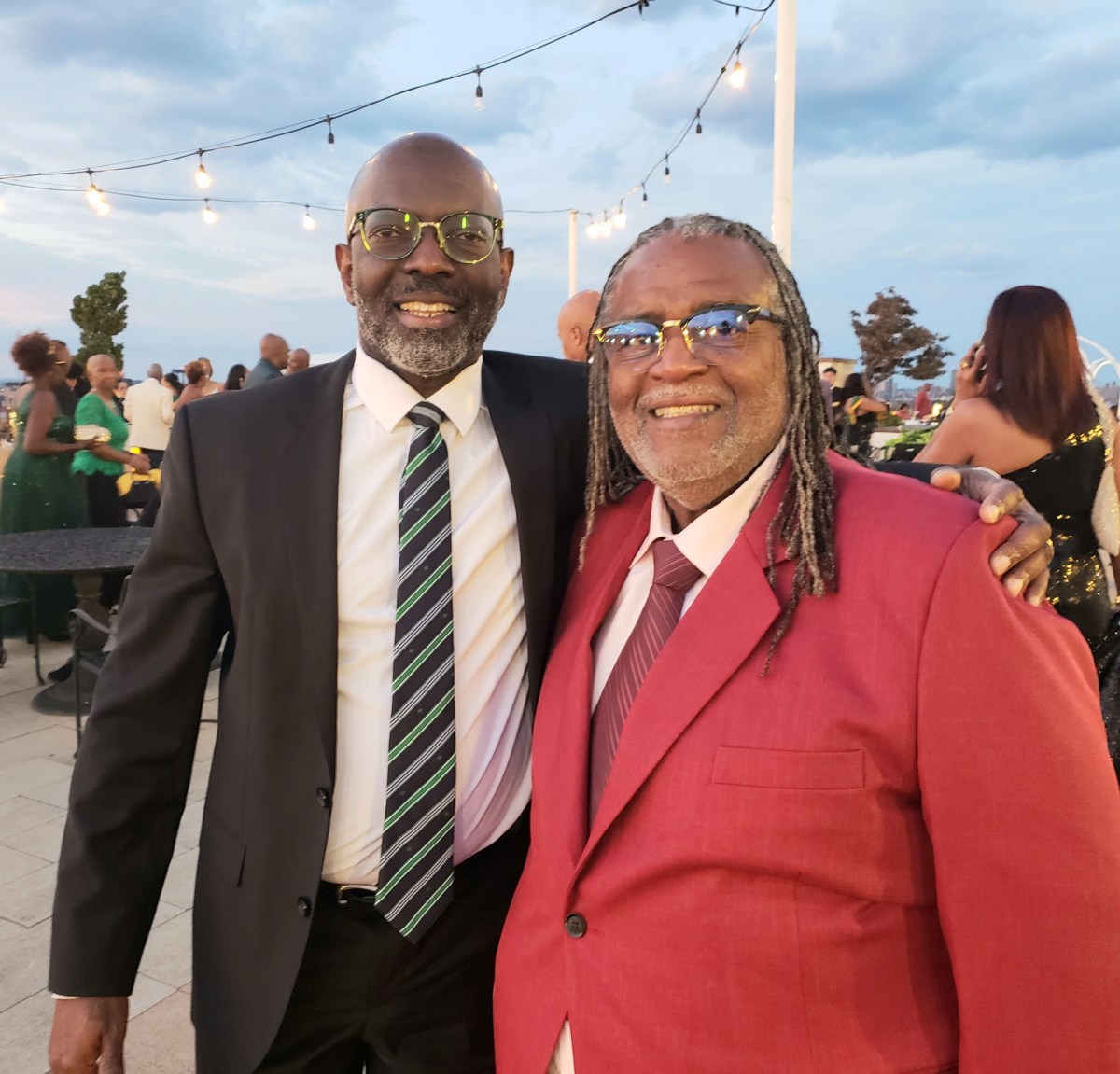 Honorees at the Jamaica Independence People's Ball: Clive Blackwood, left, and reggae saxophonist Dean Fraser