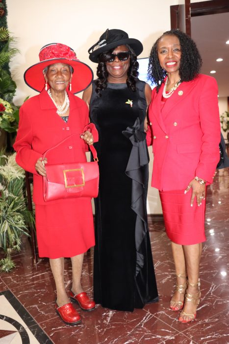 Lystra Collis's daughter, Vanda Karlyn-Dale Collis-Collins, center, with former Council Member Una S.T. Clarke; and Clarke's daughter, Congresswoman Yvette D. Clarke