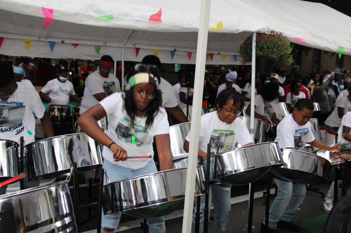 Winner Pan Evolution Steel Orchestra (PESO) in action during the CLACC-C Youth Pan Fest in August 2021