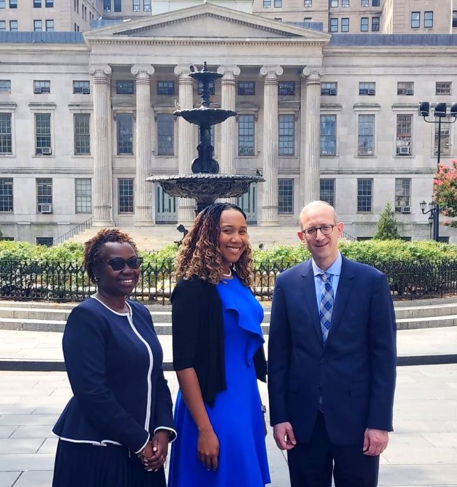 Kings County Judicial Nominees from left to right -- Abayomi Ajaiyeoba Whint, Esq., Tawanna M. St. Louis, Esq. and Hon. Mark Kagan