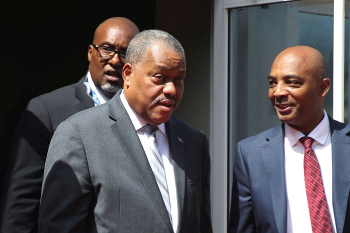 Haiti's Prime Minister Garry Conille leaves a ceremony where Brigadier General Derby Guerrier was appointed as the new Commander-in-Chief of the Haiti's Armed Forces (FAd'H), in Port-au-Prince, Haiti, Aug. 20, 2024.