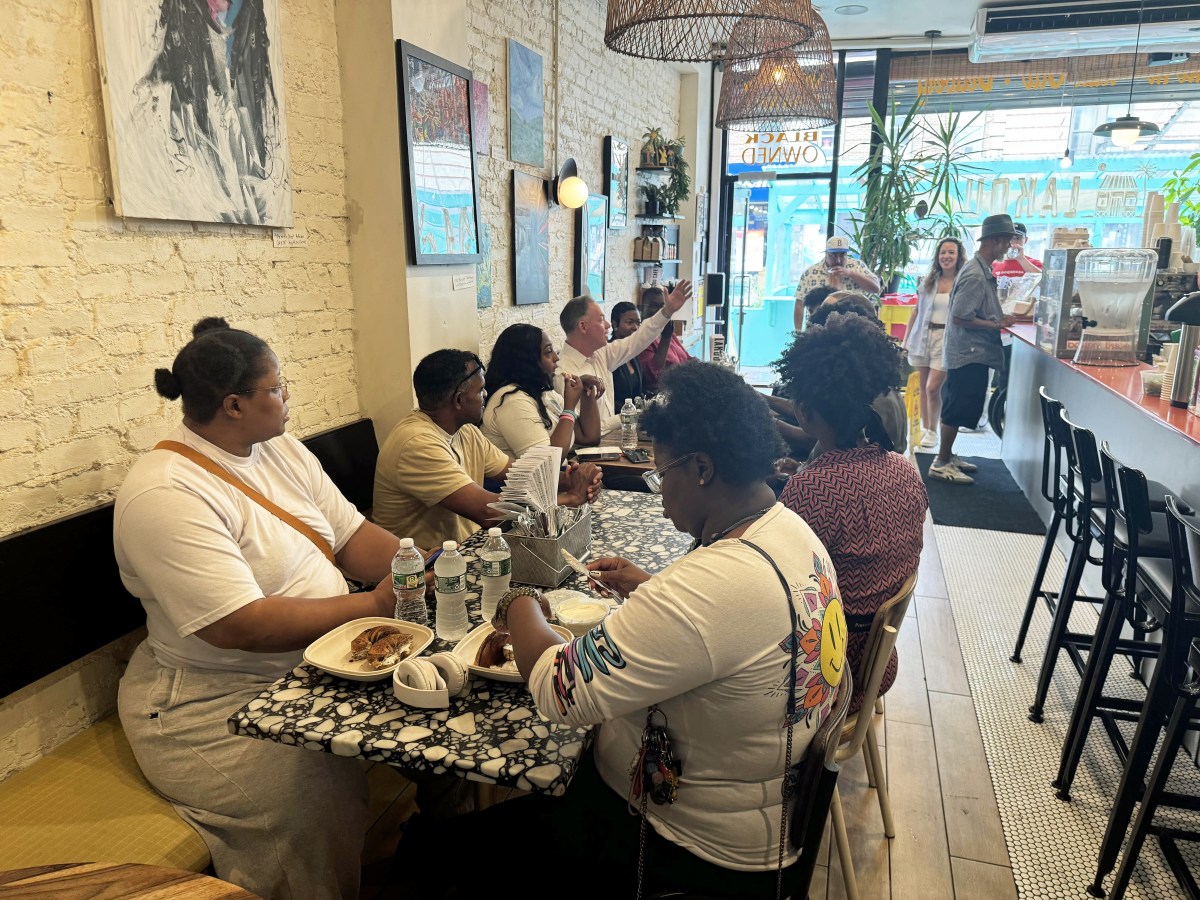 Roundtable group discussion held at the Haitian Cafe Lakou in Crown Heights, Brooklyn.