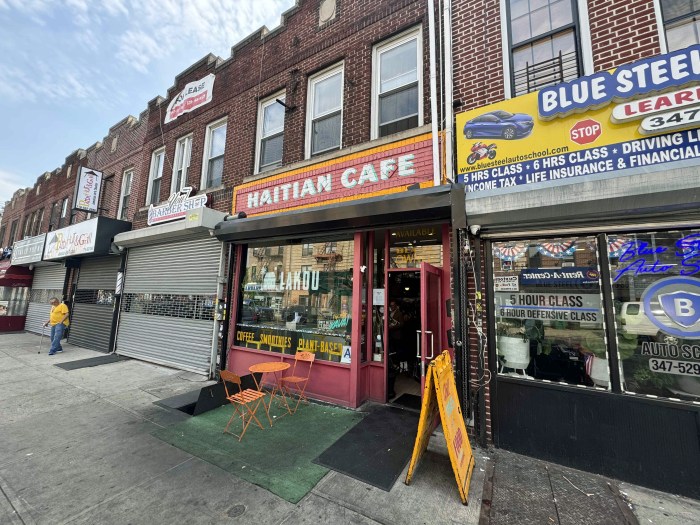 Lakou Cafe storefront in Crown Heights, Brooklyn.