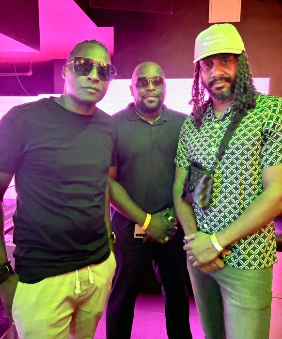 Olivier Choisi of KaruKera One Love Music Festival, General Manager Cedric Melasse, and prominent NYC event producer Jay Upscale.