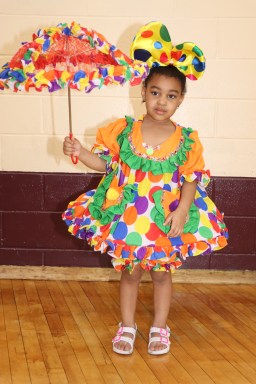 Adree Wilson, 4, portrays "Girl Clown.”