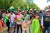 Guyanese elected officials joined the Labor Day Parade on Eastern Parkway. From left Soca Monarch Adrian Dutchin, Minister Susan Rodrigues, Minister Oneidge Walron, along with Claire Patterson-Mohan, CG Michael E. Brotherson partly hidden, and Fazal Yussaff.