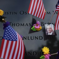 A view shows a picture of a man who passed away during the September 11, 2001 attacks on the World Trade Center, during a ceremony marking the 23rd anniversary of the September 11, 2001 attacks, at the 9/11 Memorial and Museum in the Manhattan borough of New York City, U.S., September 11, 2024.