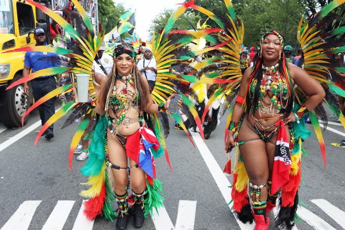 Damaris Valentin, left, and Lessica Wallock portray "Jamrock" Skymaxx Mas.