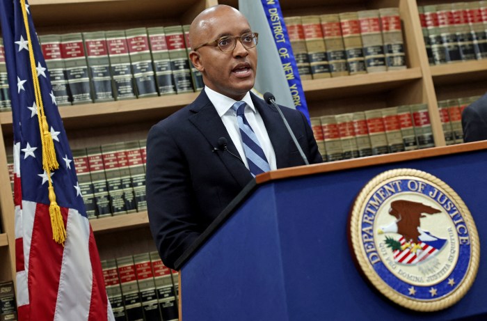 U.S. Attorney for the Southern District of New York Damian Williams speaks after the unsealing of an indictment against New York City Mayor Eric Adams, who was charged with bribery and illegally soliciting a campaign contribution from a foreign national, during a press conference in New York City, U.S. Sept. 26, 2024.