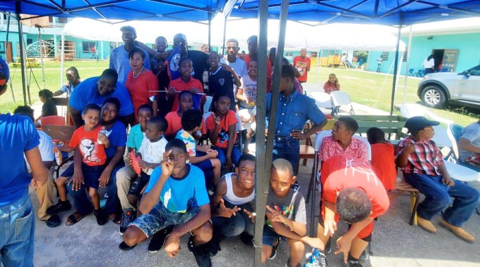 Students at Stella Maria school in Belize during Nigy Boy's recent visit.