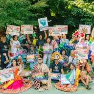 Revelers representing the Queer Caribbean Liberation Collective at the 2024 West Indian American Carnival on Eastern Parkway, Sept. 2.