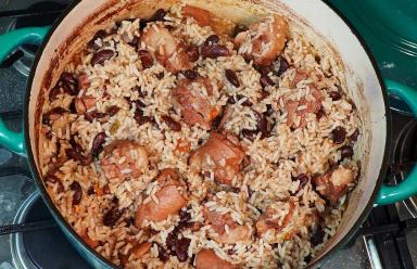 Salted Pigtail Rice and Peas recipe.