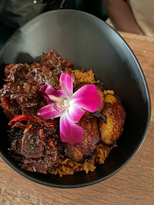 Rice & Peas with Oxtail, a delicious blend of spices from the islands.