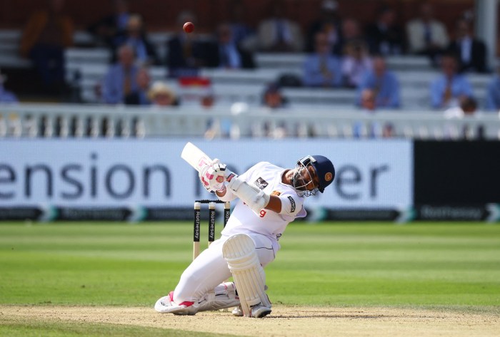 Sri Lanka's Dinesh Chandimal in action during the Second Test - England v Sri Lanka at Lord's Cricket Ground, London, Britain, Sept. 1, 2024.